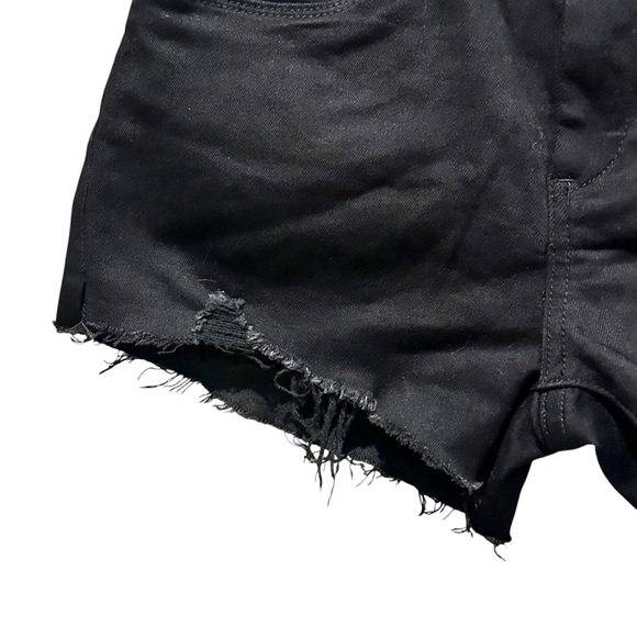 Blank NYC The Barrow Vintage High Rise Black Distressed 3” Inseam Shorts Size 25 - Picture 2 of 10